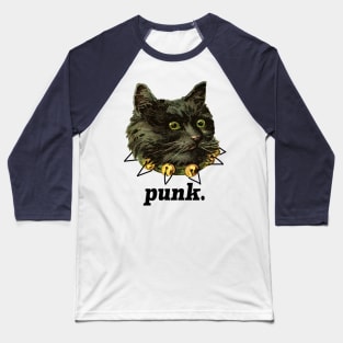 Punk Rock Kitty Cat Baseball T-Shirt